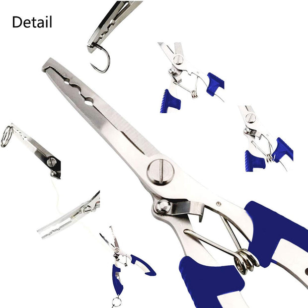 Split Ring Fishing Pliers Hook Remover Fishing Gear,Muti-Function Lightweight Stainless Steel Fishing Accessories for Ice Fishing,Saltwater Fishing