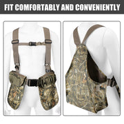 Hunting Vest Camouflage Upland Waterfowl Vest Meadow Lightweight with Hunting Game Duck Pouch and Pockets for Hunting Fishing