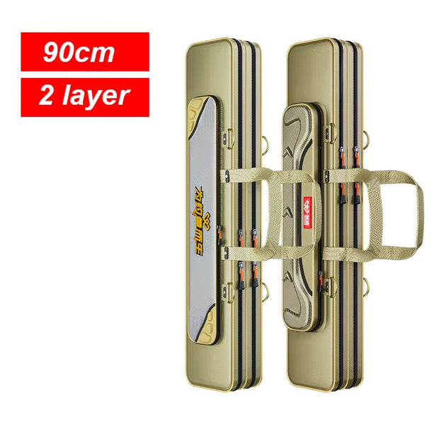 3 Layer Portable Folding Fishing Rod Bag Fishing Pole Gear Tool Storage Case Backpack Fishing Equipment Fishing Reel Bag X349G