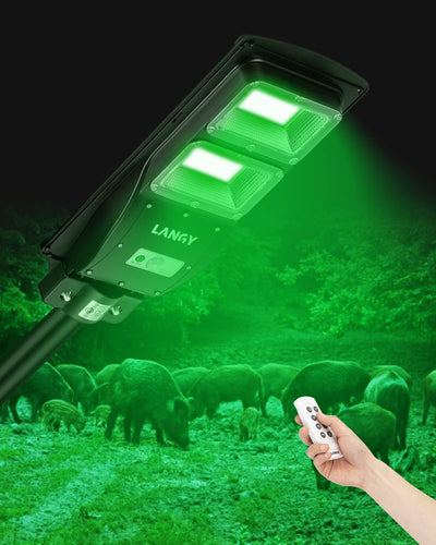 Hog Hunting Lights, 12000LM Solar Green Light for Hunting Hogs Deers,Motion Act