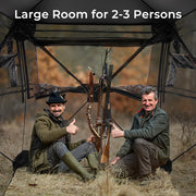 360° Hunting Blind 2-3 Person - One-Way See-Through Ground Tent