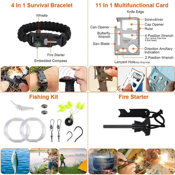 121-Piece Emergency Survival Kit - Professional Tactical Gear & First Aid