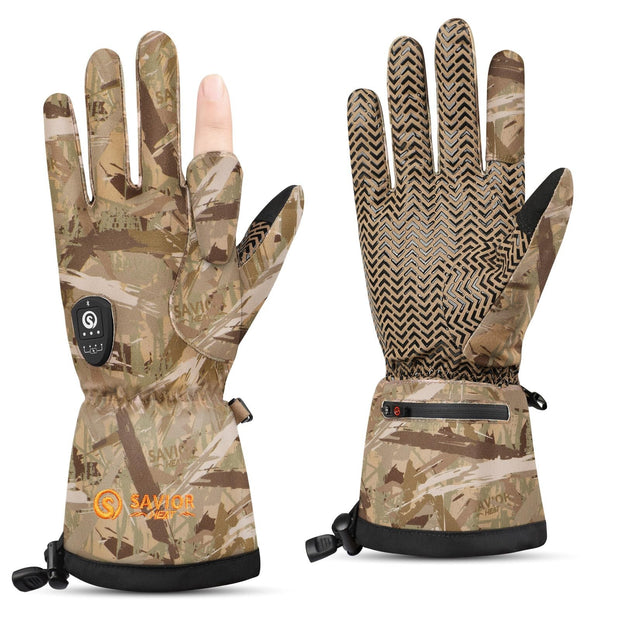 SAVIOR HEAT Heated Gloves for Hunting, Camouflage Hunting Gloves for Men Wome...