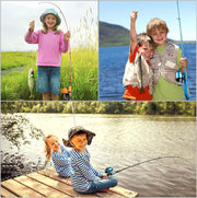 Kids Fishing Pole,Portable Telescopic Fishing Rod and Reel Full Kits, Spincast Youth Fishing Pole Fishing Gear for Kids, Boys