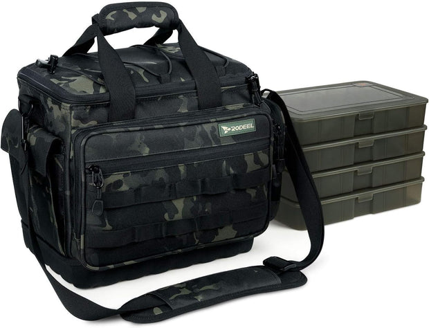 Fishing Tackle Bags - Saltwater or Freshwater Fishing Bags with 4 Trays