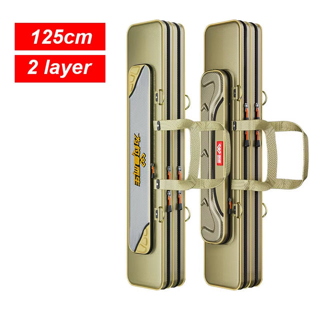 3 Layer Portable Folding Fishing Rod Bag Fishing Pole Gear Tool Storage Case Backpack Fishing Equipment Fishing Reel Bag X349G