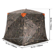 Hunting Shelter, 270° Visibility Ground Shelter, 4-5 Person Instant Setup Wildlife Blind with Transport Bag, Durable Outdoor Hunting Hub
