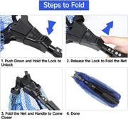 Foldable Fishing Net, Fishing Gear and Equipment, Fishing Net with Handle, Fly Fishing Net, Fly Fishing Accessories, Fishing Gifts for Men, Freshwater, Saltwater, Pond, Canoe, Kayak - 17" to 97"