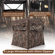 360° Hunting Blind 2-3 Person - One-Way See-Through Ground Tent