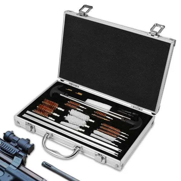126Pcs Universal Gun Cleaning Kit Gun Cleaning Brushes Mops With Carrying Case For Rifles Pistols Handguns Shotguns
