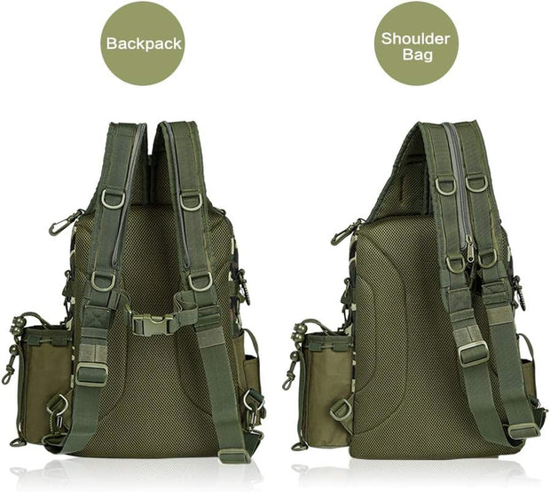 Outdoor Tackle Bag - Large Water-Resistant Fishing Backpack