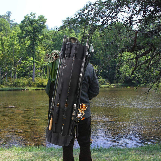 Fishing Rod Case Pole Holder Bag Large Capacity Fishing Rod Storage Waterproof Travel Carry Case Bag Fishing Gear Gifts for Fishermen