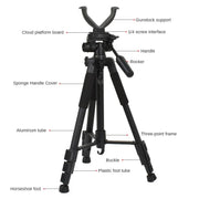 Outdoor Hunting Tripod Durable Adjustable Height Hunting Stand Aluminum V-Yoke Shooting Rack Multifunctio Hunting Safe Accessory