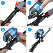 Kids Fishing Pole,Portable Telescopic Fishing Rod and Reel Full Kits, Spincast Youth Fishing Pole Fishing Gear for Kids, Boys