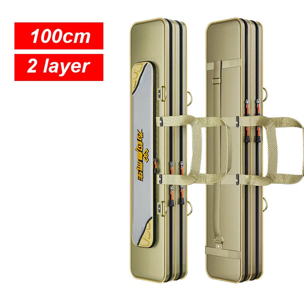 3 Layer Portable Folding Fishing Rod Bag Fishing Pole Gear Tool Storage Case Backpack Fishing Equipment Fishing Reel Bag X349G