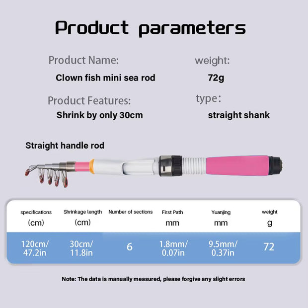 Fishing Rod and Reel Combo Small Telescopic Fishing Rod Portable Travel Fishing Pole Kit Telescopic Fishing Rod for Fishing