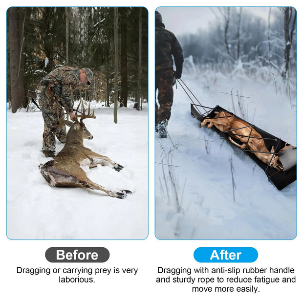 Heavy Duty Deer Drag Sled - 440lb Capacity Game Hauler with Ropes