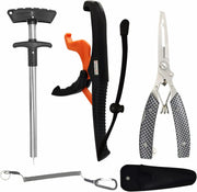 Fishing Pliers Saltwater,Fishing Gear,Fishing Tools,Headbraid Cutters Split Ring Pliers Hook Remover with Sheath and Lanyard (Black)