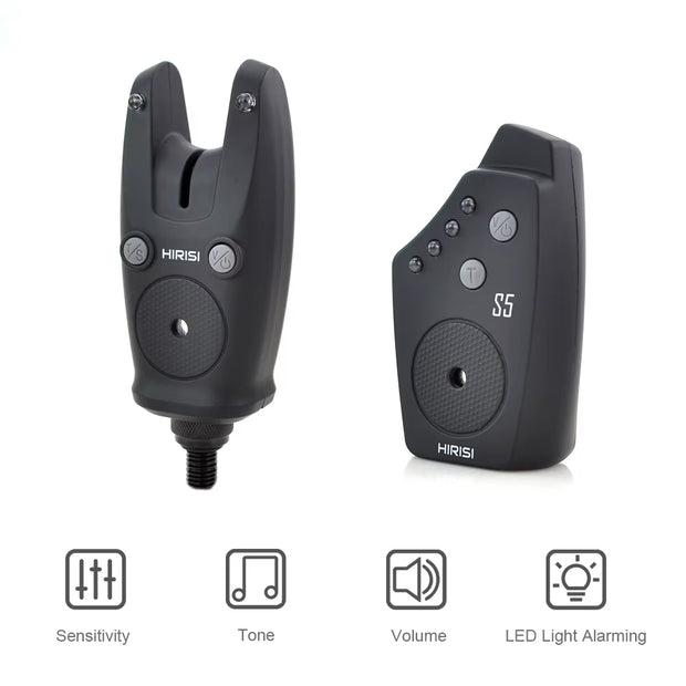 Wireless Carp Fishing Alarm Set Waterproof, Fishing Bite Alarms Fishing Bite Indicator Fishing Accessories S5
