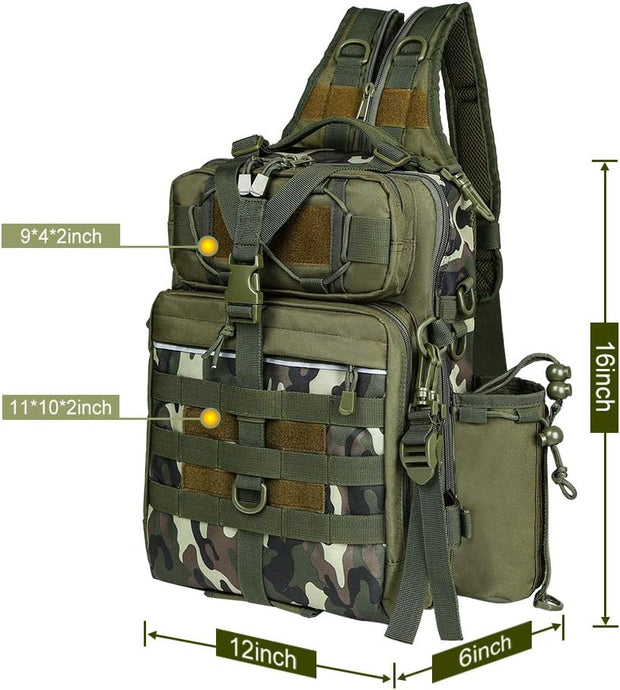 Outdoor Tackle Bag - Large Water-Resistant Fishing Backpack