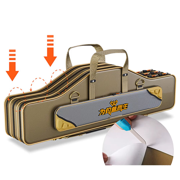 3 Layer Portable Folding Fishing Rod Bag Fishing Pole Gear Tool Storage Case Backpack Fishing Equipment Fishing Reel Bag X349G