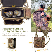 NEW VIEW Bino Packs for Hunting, Binocular Straps Harness Chest Pack with Detachable Rangefinder Pouch（Large Size）