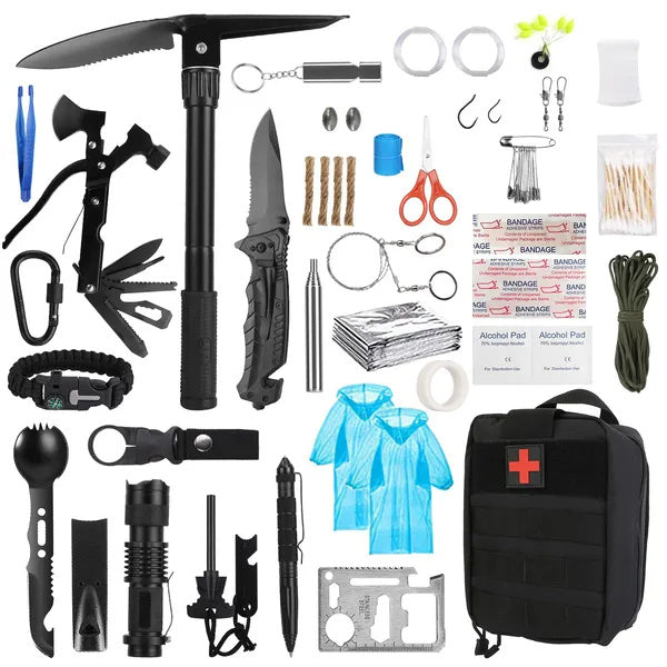 121-Piece Emergency Survival Kit - Professional Tactical Gear & First Aid