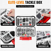 264397Pcs Fishing Accessories Kit Organized Fishing Tackle Box with Tackle Included Fishing Hooks Fishing Weights Sinkers Swivels Beads Fishing Gear Setw250906