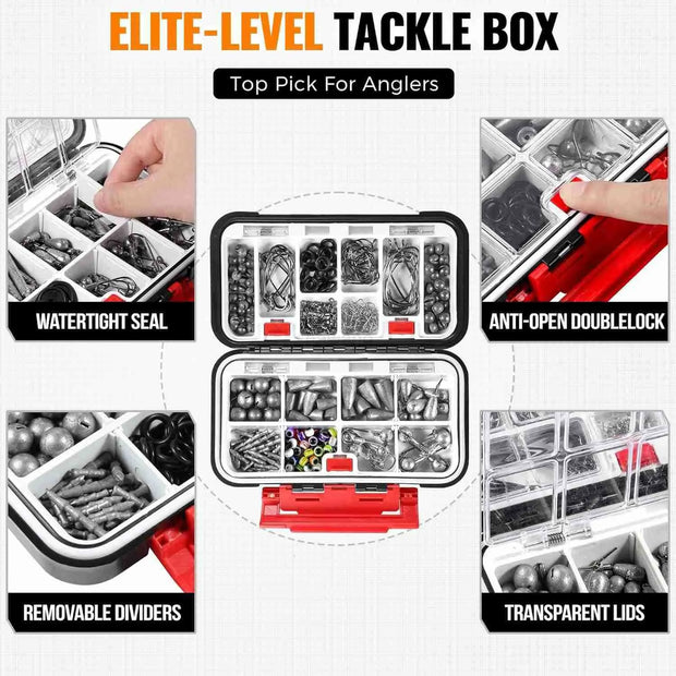 264397Pcs Fishing Accessories Kit Organized Fishing Tackle Box with Tackle Included Fishing Hooks Fishing Weights Sinkers Swivels Beads Fishing Gear Setw250906