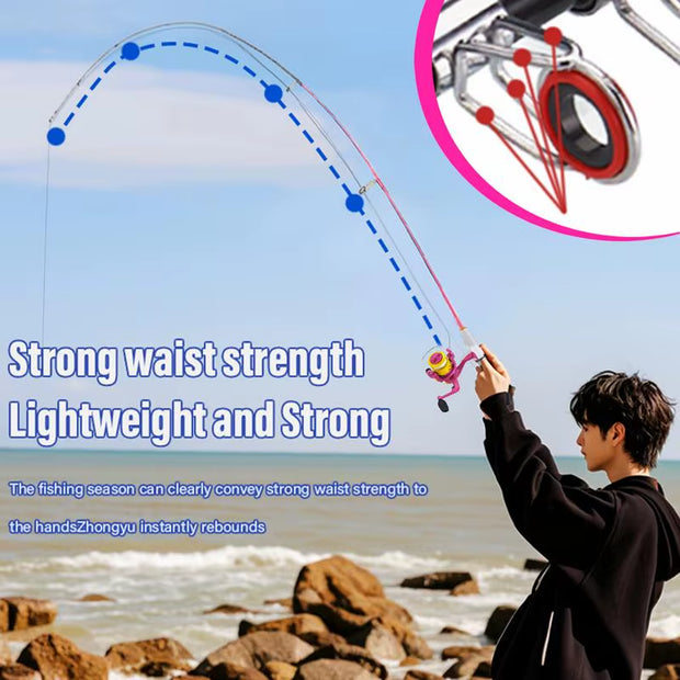 Fishing Rod and Reel Combo Small Telescopic Fishing Rod Portable Travel Fishing Pole Kit Telescopic Fishing Rod for Fishing