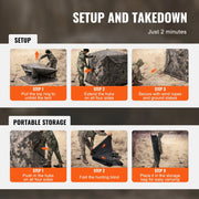 Hunting Shelter, 270° Visibility Ground Shelter, 4-5 Person Instant Setup Wildlife Blind with Transport Bag, Durable Outdoor Hunting Hub