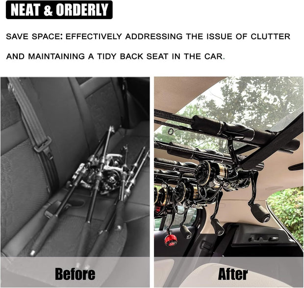 Vehicle Fishing Rod Holder, Fishing Rod Carrier for Car, Fishing Rod Rack