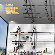 Fishing Rod Holder/Fishing Rod Rack/Fishing Pole Holder Wall/Ceiling Mount, Hold up to 8 Fishing Rods, Fishing Poles Storage & Display (Curved - 9 Fishing Rod)