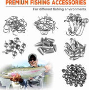 264397Pcs Fishing Accessories Kit Organized Fishing Tackle Box with Tackle Included Fishing Hooks Fishing Weights Sinkers Swivels Beads Fishing Gear Setw250906