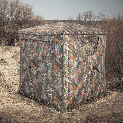 Pop-Up Hunting Blind 2-3 Person - 270° See-Through Ground Tent