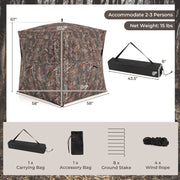 360° Hunting Blind 2-3 Person - One-Way See-Through Ground Tent