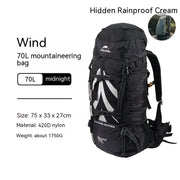 Naturehike 70L Hiking Backpack - Large Capacity Mountaineering Pack