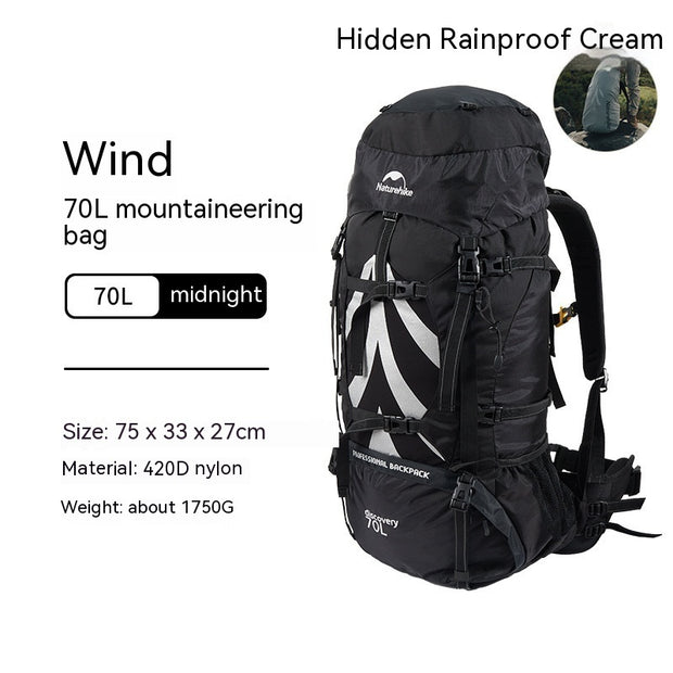 Naturehike 70L Hiking Backpack - Large Capacity Mountaineering Pack