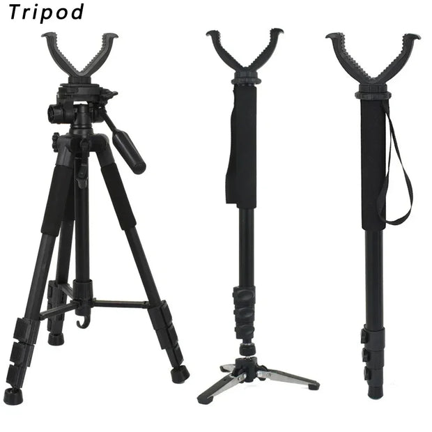 Outdoor Hunting Tripod Durable Adjustable Height Hunting Stand Aluminum V-Yoke Shooting Rack Multifunctio Hunting Safe Accessory