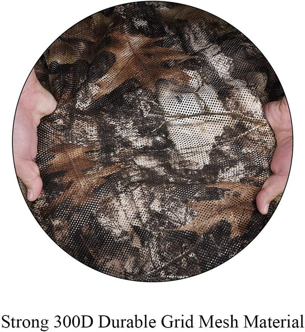 Hunting Blind 300D Durable Grid Mesh for Hunting, Photography, Camping, Concealment, Disguise, Sunshade, Convers