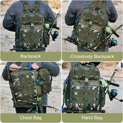 Outdoor Tackle Bag - Large Water-Resistant Fishing Backpack