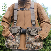 Hunting Vest Camouflage Upland Waterfowl Vest Meadow Lightweight with Hunting Game Duck Pouch and Pockets for Hunting Fishing