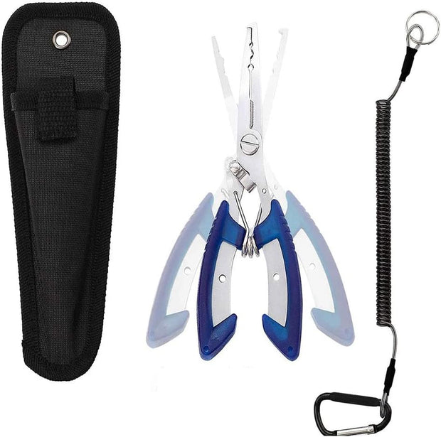 Split Ring Fishing Pliers Hook Remover Fishing Gear,Muti-Function Lightweight Stainless Steel Fishing Accessories for Ice Fishing,Saltwater Fishing