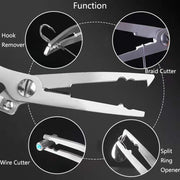 Split Ring Fishing Pliers Hook Remover Fishing Gear,Muti-Function Lightweight Stainless Steel Fishing Accessories for Ice Fishing,Saltwater Fishing