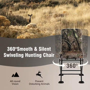 Folding Silent Swivel Blind 360°Swivel Hunting Chair with All-Terrain Foot Pads