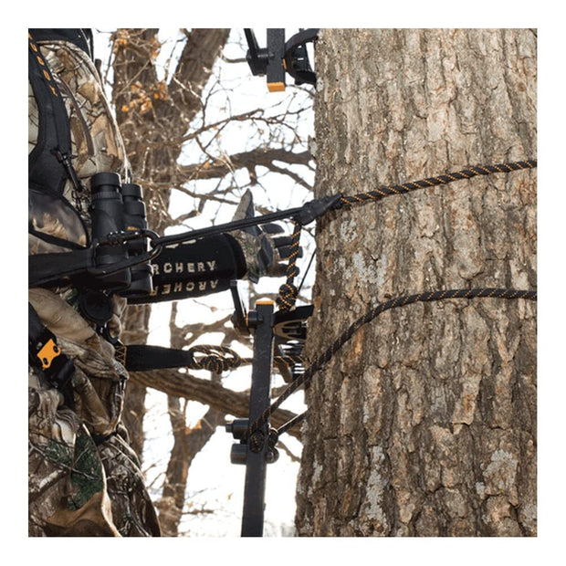 Muddy Outdoors Black Orange Safety Harness with Lineman Rope 300 Lb Capacity