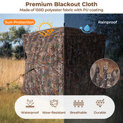 360° Hunting Blind 2-3 Person - One-Way See-Through Ground Tent