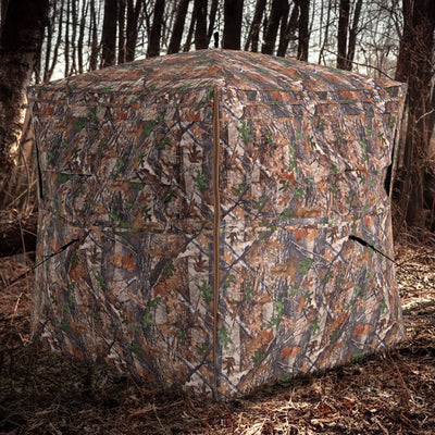 360° Hunting Blind 2-3 Person - One-Way See-Through Ground Tent