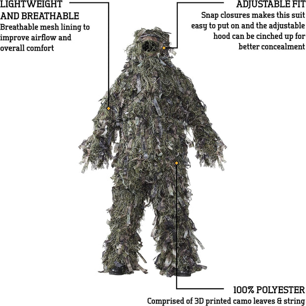 Men'S 3-Piece 3-D Ghillie Suit, Woodland Camo – Hunting Ghillie Suit