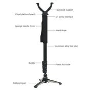 Outdoor Hunting Tripod Durable Adjustable Height Hunting Stand Aluminum V-Yoke Shooting Rack Multifunctio Hunting Safe Accessory